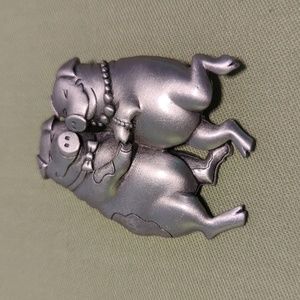Happy Dancing Pigs brooch